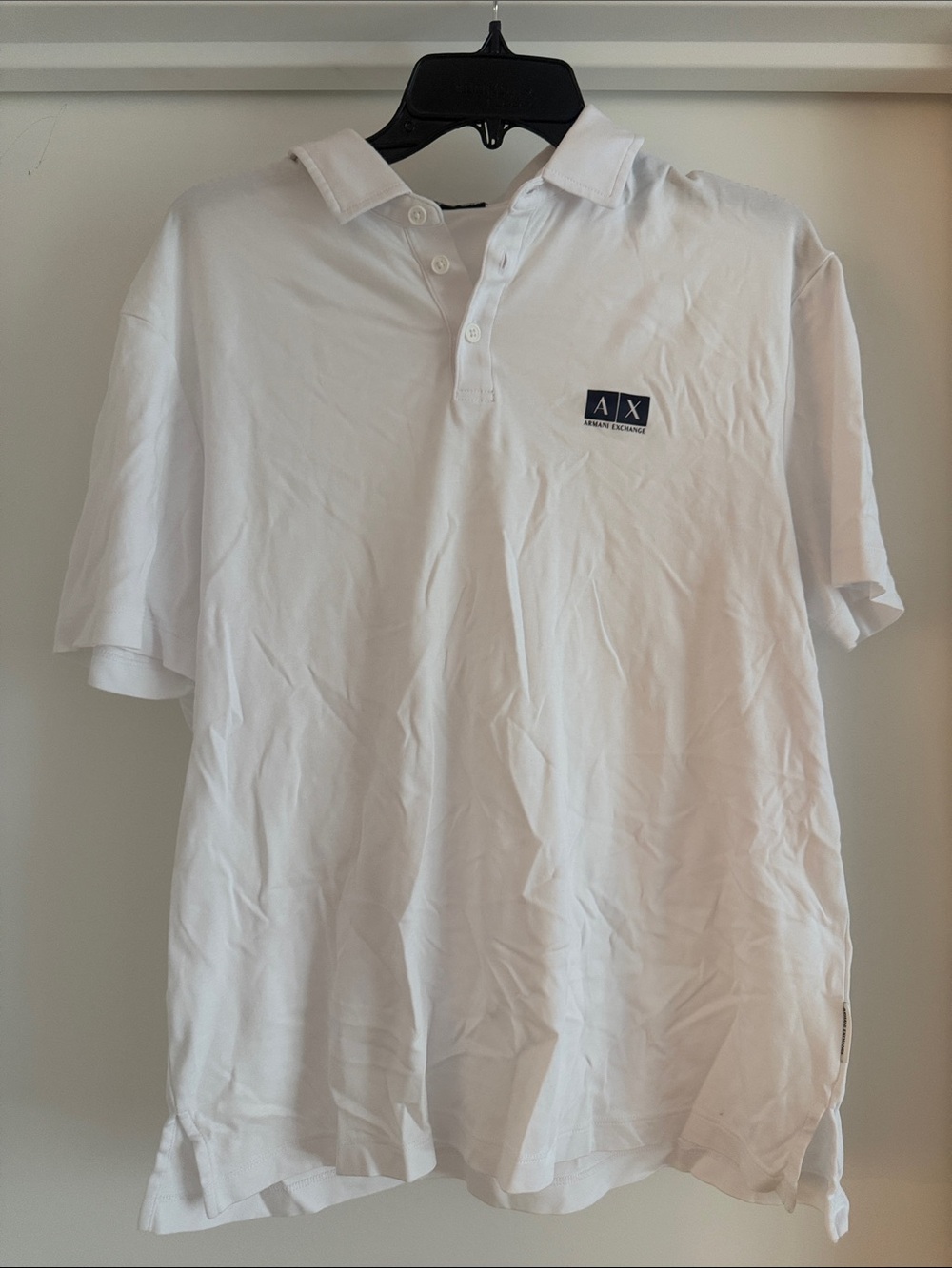 Armani Exchange White Polo with Navy AX Patch